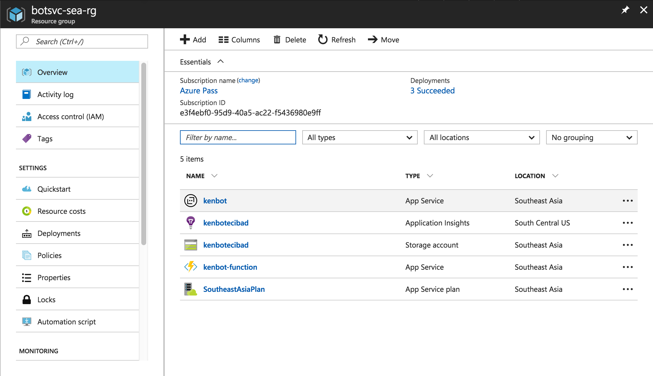 Microsoft Azure - Bot Service