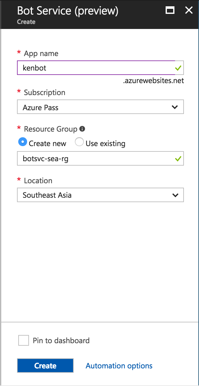Microsoft Azure - Bot Service